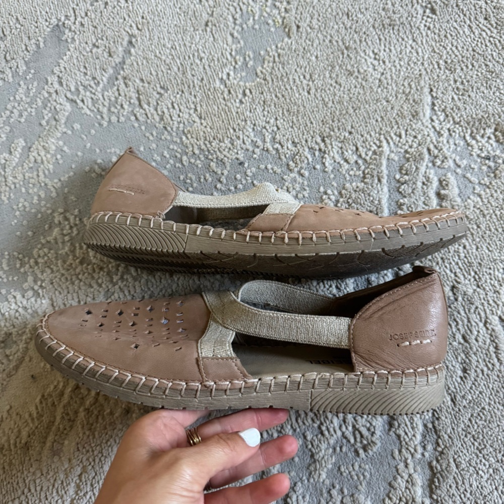 Josef Seibel Sofie 44 Slip On Shoe leather taupe brown flats 40 / 9 / 9.5 - Picture 11 of 14